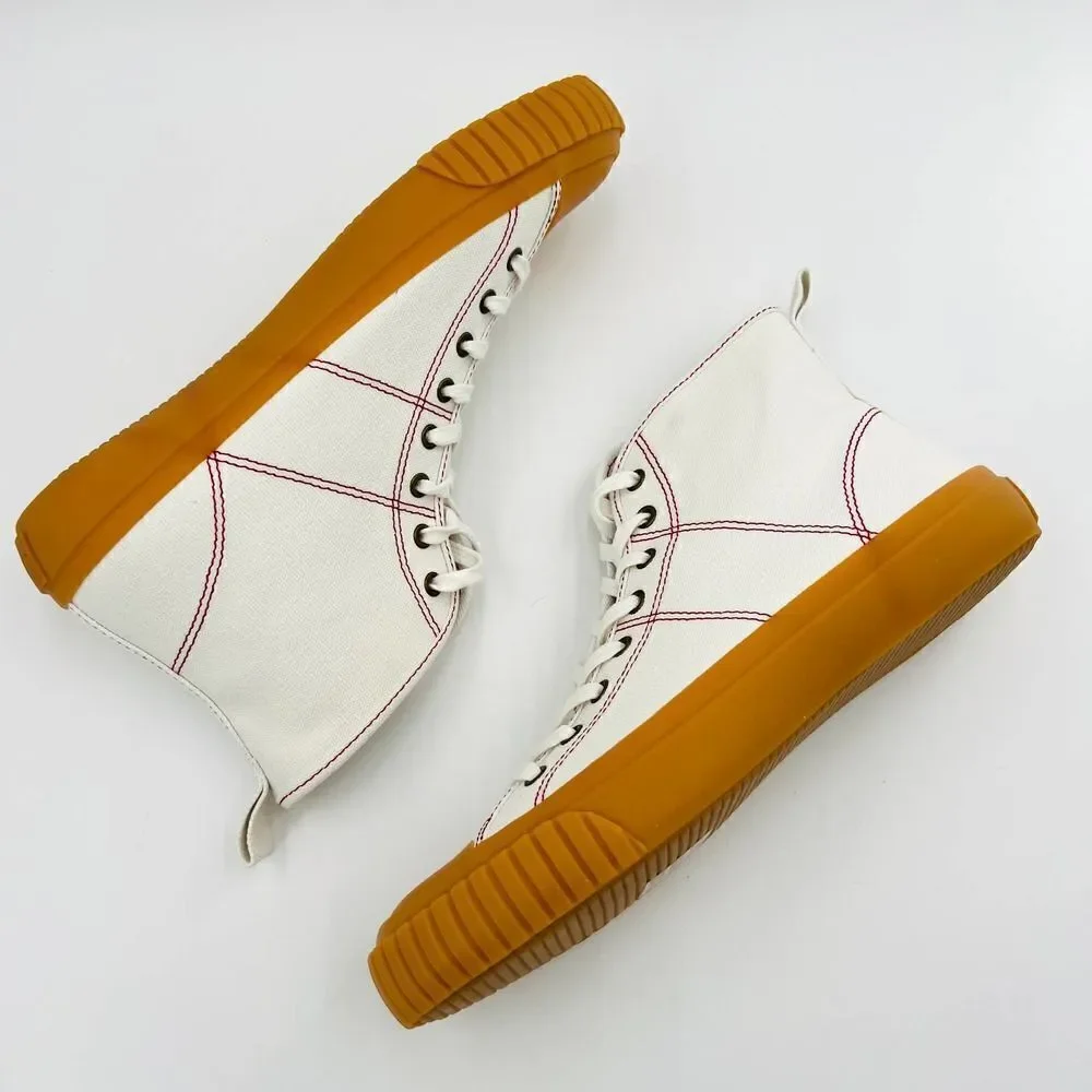 J.Crew High Top Canvas Sneaker in Ivory Gum Size 7
